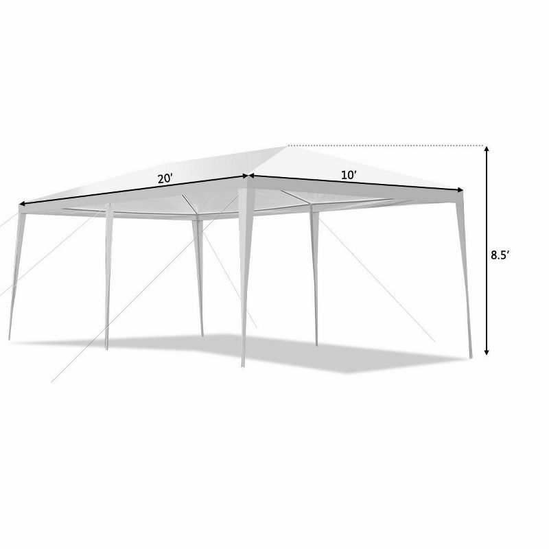 Costway 10'x20' Canopy Tent Heavy Duty Wedding Party Tent 4 Sidewalls W/Carry Bag, 3 of 11