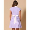 Allegra K Women's Vintage Button Down Flat Collar Belted Office Mini Shirt Dress - 4 of 4