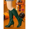 BLISSFUL STEP Women's Halloween Pointed Toe Side Zipper Stiletto Heel Knee High Boots - 2 of 4