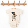 The Juniper Shop Watercolor Baseball Bear Baby Short Sleeve Bodysuit - 2 of 4