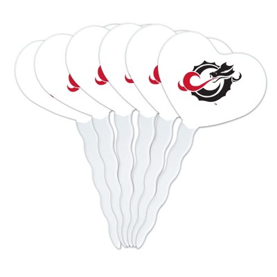 Minnesota State University Moorhead Primary Logo Heart Love Cupcake Picks Toppers Decoration Set of 6
