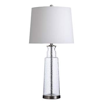 Clear Seeded with Brass Steel Table Lamp - StyleCraft