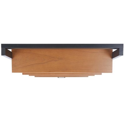 Vlad Natural Mahogany & Charcoal 3-Shelf Storage Etagere