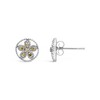 Haus of Brilliance Silver Yellow Diamond Accent Star and Wheel Milgrain Style Stud Earrings - 3 of 4