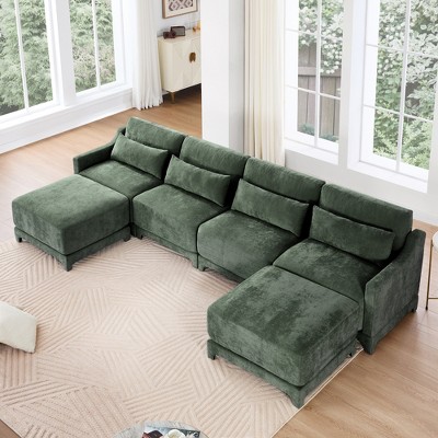 Christopher Knight Home Kay 142" Chenille Upholstered U-Shape Sectional Sofa
