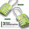 Fosmon 2 Pack TSA Approved Luggage Lock, 3 Digit Combination Lock Easy to Set Luggage Cable Lock, Travel TSA Locks for Luggage Suitcase Backpack,Green - 3 of 4