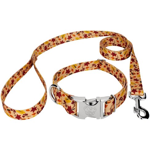 Country Brook Petz Premium Fall Foliage Dog Collar and Leash (1 Inch, Large)