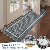 Washable Braided Printed Area Rug, Non Slip Low Pile Foldable Carpet, Soft Thin Stain Resistant Mat for Living Room Bedroom Kitchen - 2 of 4