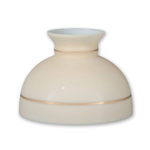 10" Tan with Gold Bands Oil Lamp Shade - 1 of 3
