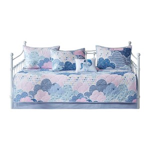 Gracie Mills Eowyn 6-Piece Cotton Reversible Daybed Bedding Set - Daybed - Blue - 1 of 4