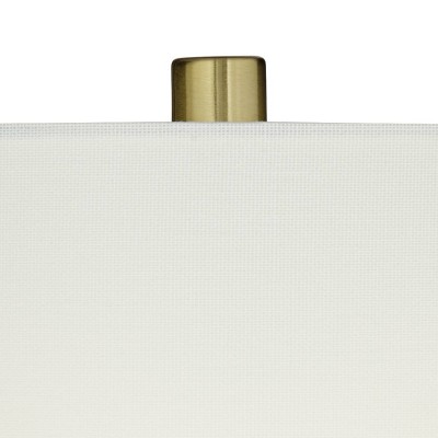 Tall Gold Sculptural Metal Table Lamp with White Fabric Shade