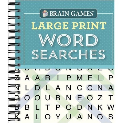 Brain Games - Large Print Word Searches (Teal) - by  Publications International Ltd & Brain Games (Spiral Bound)