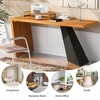 63" Computer Desk, Rectangular Writing Table with Wood Legs and Thickened Desktop, Modern Simple Executive Desk Workstation for Home Office, Walnut - 4 of 4
