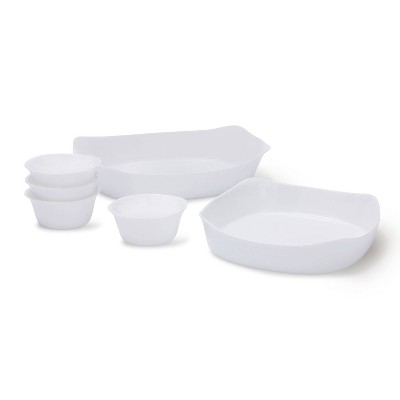 Rubbermaid DuraLite Glass Bakeware, 6pc Set, Baking Dishes, Casserole Dishes, and Ramekins, Assorted Sizes