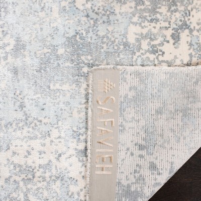 Hand-Knotted Blue and Gray Wool Abstract Area Rug, 10' x 14'