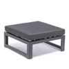 LeisureMod Chelsea Outdoor Patio Ottomans Set of 2, Black Aluminum with Cushions – Weather-Resistant Footstools for Patio and Garden - 3 of 4