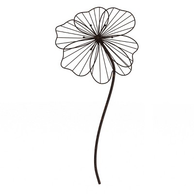 Hastings Home Rustic Metal Wire Flower Wall Art - Brown