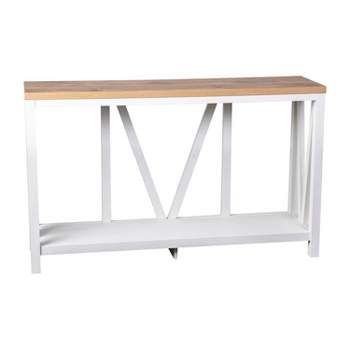 Flash Furniture Charlotte Modern 2-Tier Farmhouse Entryway Living Room Console Accent Table
