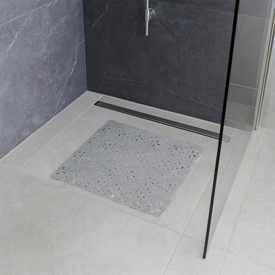 Evideco French Home Goods Bubbles Non-Slip Square Shower Mat 20″L X 20″W