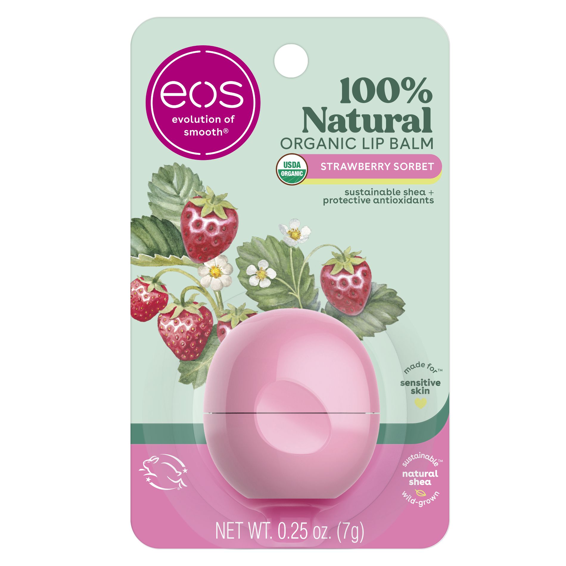 eos Single Sphere Blister Strawberry Sorbet Lip Balm - 0.25oz