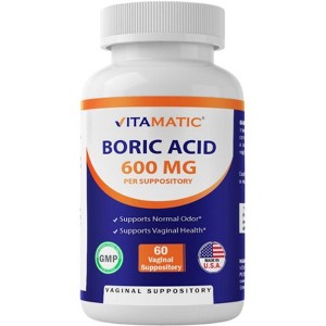 Boric Acid 600mg - 60 Vaginal Suppository - 1 of 4