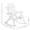 Outdoor Wooden Rocking Chair, Single-Person Adirondack Rocking Patio Chair with Rustic High Back, Slatted Seat and Backrest for Indoor, Garden - 3 of 4