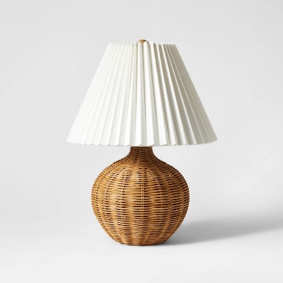 Mini Rattan Wrap Stick Table Lamp Brass - Threshold™ : Target