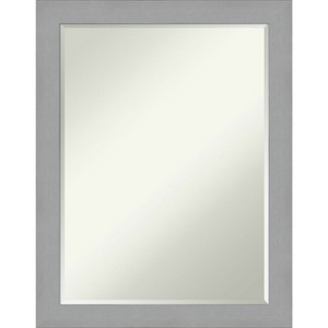 Amanti Art Brushed Nickel Petite Bevel Bathroom Wall Mirror 27.5 x 21.5 in. - 1 of 4