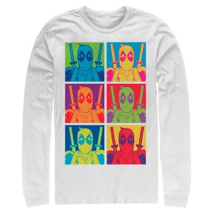 Men's Marvel Deadpool Pop Art Grid Long Sleeve Shirt - 1 of 4