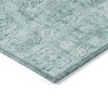 Teal Blue Aqua And Gray Floral Washable Indoor Outdoor Area Rug - 4 of 4