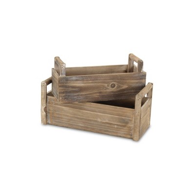 Cheung's Darci Set of 2 Wooden Ledge Planters