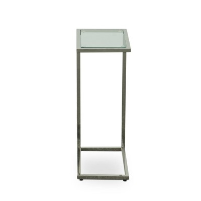 Chrome and Clear Glass Rectangular End Table, 26 in.