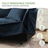 Set of 2 Chenille Armchairs with Ottomans and Slipcovered Deep Seat Chairs, Removable Covers with Large Pillows, 300lb Capacity - 4 of 4
