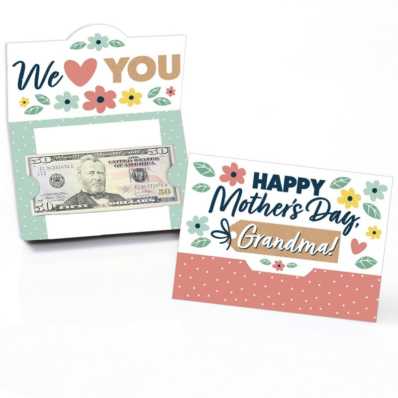 Big Dot of Happiness Grandma, Happy Mother's Day - We Love Grandmother Money and Gift Card Holders - Set of 8, 1 of 5
