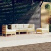 vidaXL Garden Lounge Set Cream Solid pinewood, 100% polyester fabric - 2 of 4