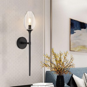 CityFurn 1-Light Modern Wall Sconces with Glass Shade - 1 of 4