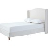 Okak King Size Bed Frame, Upholstered Wingback, Premium Cream White Chenille for Bedroom, Minimalist Designs - 4 of 4