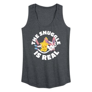 Women's - Pokémon - The Snuggle Is Real Pikachu And Sylveon Graphic Racerback Tank - 1 of 4