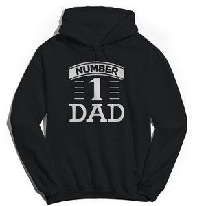 Rerun Island Men's Number One Dad Long Sleeve Graphic Cotton Sweatshirt Hoodie - 1 of 3