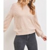 Women's Rhinestone Sheer Overlay Sweater - Sweet Rain - 2 of 4