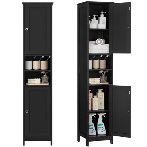 USIKEY 67" Tall Bathroom Cabinet with Adjustable Shelves and Doors, Narrow Bathroom Storage Cabinet for Small Space - 1 of 4