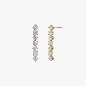 Bearfruit Jewelry Sterling Silver 18k Gold Plated Josephine Tennis Earrings - 1 of 4
