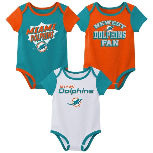 NFL Baby Boys Dolphins Short Sleeve Jersey Bodysuit - 0-3Mo