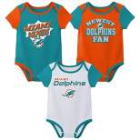 NFL Miami Dolphins Infant Boys' AOP 3pk Bodysuit