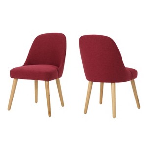 Set of 2 Trestin Mid Century Dining Chair Deep Red - Christopher Knight Home