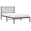 vidaXL Twin XL Metal Bed Frame with Headboard, Under Bed Storage, Noise Free, Black, No Mattress - 4 of 4