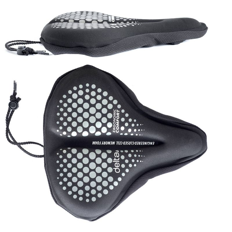 Delta Cycle Memory Foam Saddle Bike Seat Cover - Black, 4 of 7