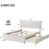 GAOMON Upholstered Platform Bed Frame, Pull Out Bed with Headboard, Wood Slat Support, for Bedroom, Living Room, Guest Room - 2 of 4