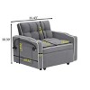 35" Gray Modern Sleeper Sofa Bed with USB and Adjustable Backrest for Apartment or Guest Room -3irtyhousy - 4 of 4