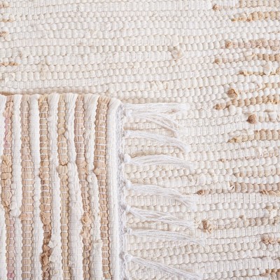 Ivory and Beige Handwoven Cotton 8' x 10' Area Rug